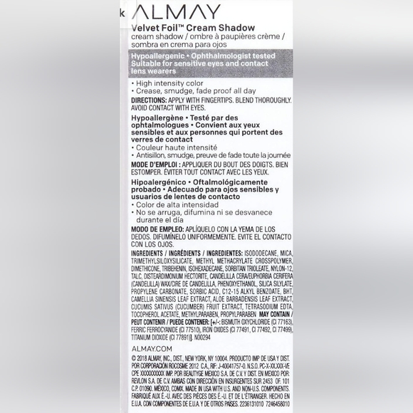 Almay 24-hour Wear Cream Eyeshadow & Goddess Lip-gloss- Pack of 3 - Picture 3 of 7